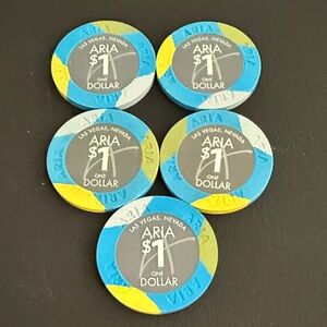 ARIA Resort Las Vegas $1 Casino Chips – Lot of 5 Collectible